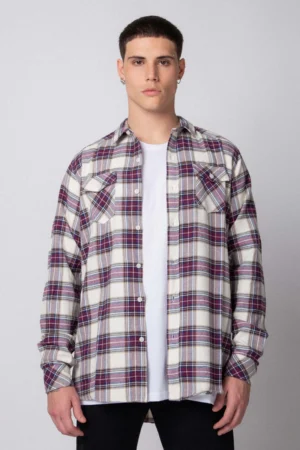 CAMISA HOLLAN MORADO CUADRILLE