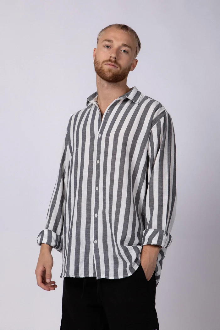 CAMISA LINO DRAM NEGRA