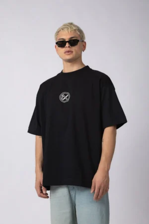REMERA OVER GR BURN NEGRA
