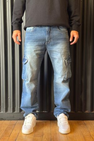 JEANS CARGO BLUE