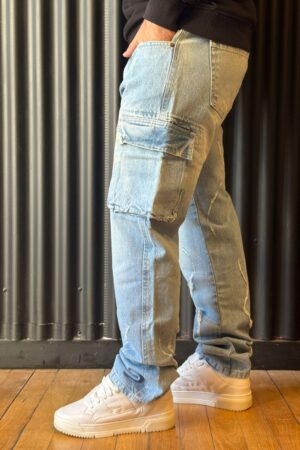 Alternative view of JEANS CARGO CELESTE ROTURA