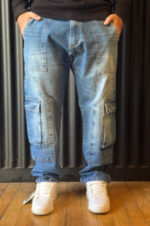JEANS CARGO BLUE PARCHE
