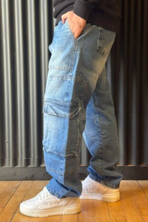 Alternative view of JEANS CARGO BLUE PARCHE