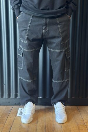 JEANS CARGO NEGRO COSTURA