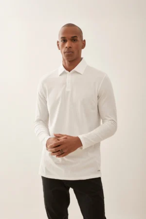 CHOMBA POLO LONG BLANCA