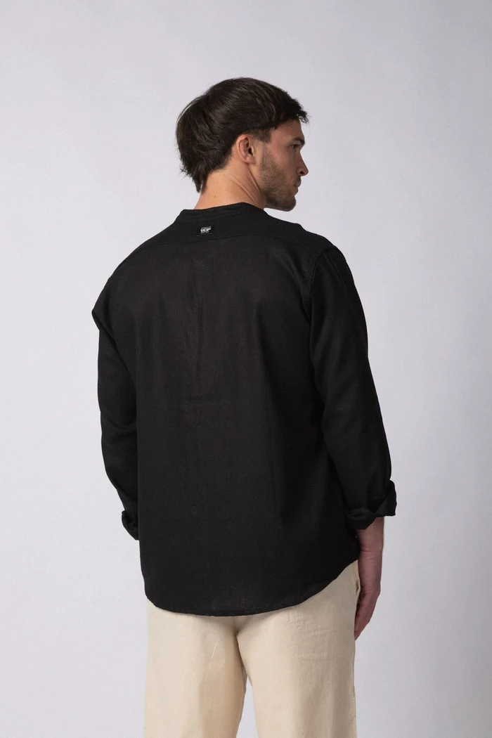 CAMISA MANGA LARGA MAO LINO DEKO NEGRA - Imagen 2