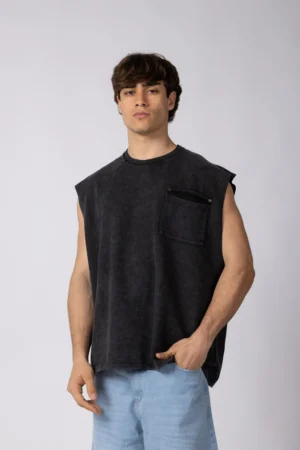 MUSCULOSA SUDADERA RUSTICO CAYN NEGRA
