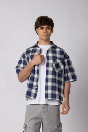 CAMISA MANGA CORTA FEY STACK NAVY