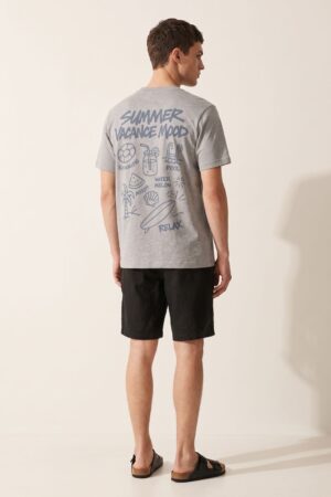 REMERA GRAPHIC TEE SUMMER GRIS MELANGE